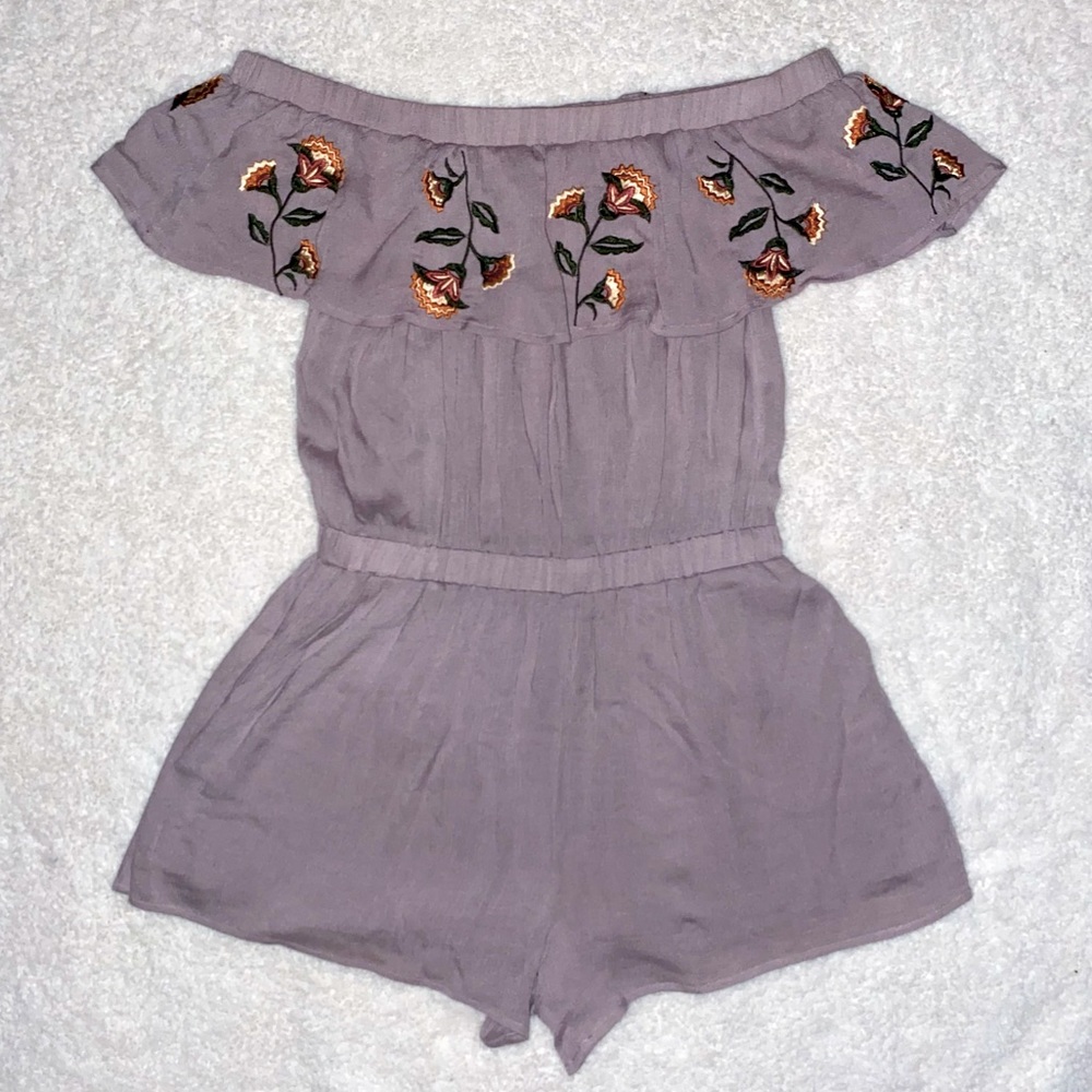 Francesca’s Floral Off the Shoulder Romper